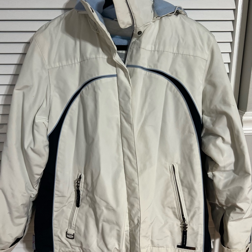 Black with white detail ski jacket